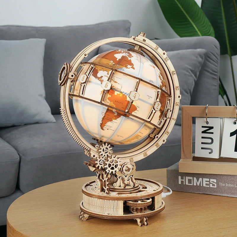 Robotime ROKR Luminous Wooden Globe Light