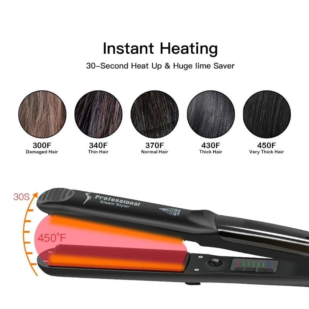 Steam Hair Straightener Professional Ceramic Vapor Flat Iron