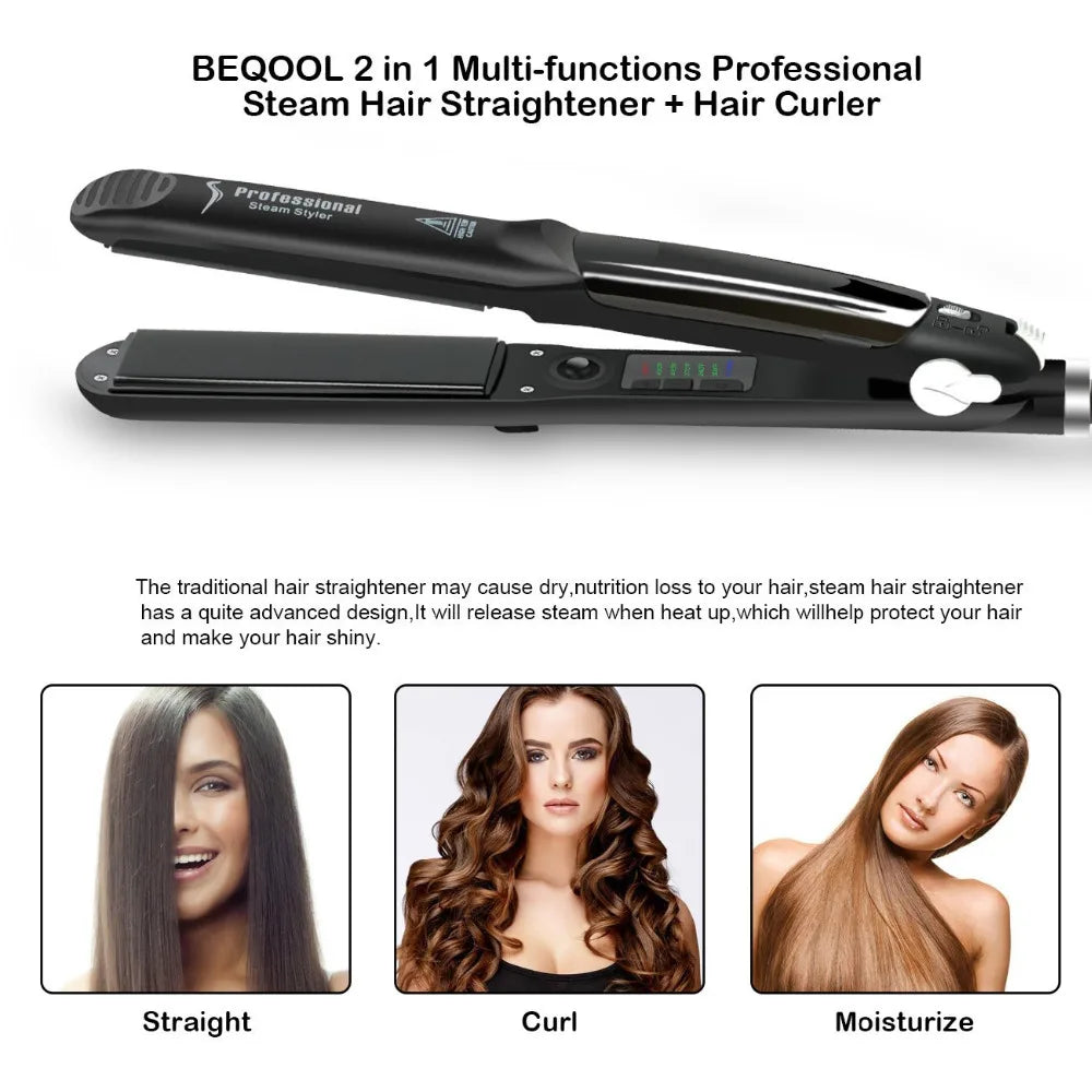 Steam Hair Straightener Professional Ceramic Vapor Flat Iron