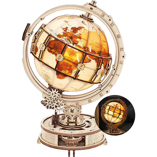 Robotime ROKR Luminous Wooden Globe Light