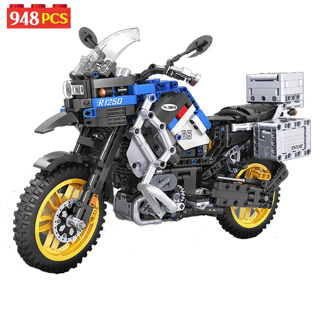 City Motorcycle Model Building Blocks Speed Racing Car