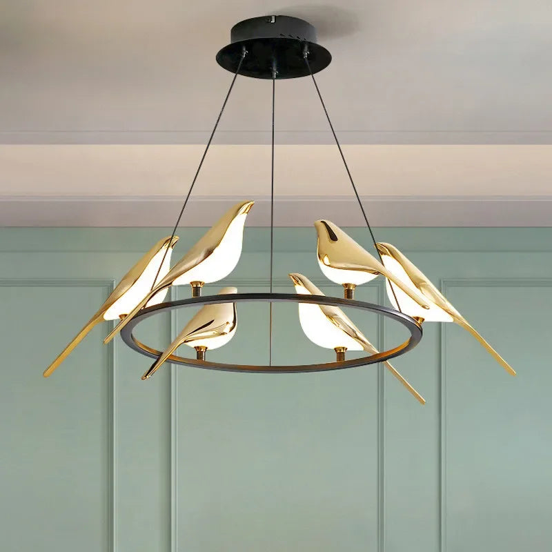 Magpie Bird Chandelier Animal Hanging Lamp